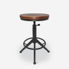 Tabouret industriel vintage réglable à vis en métal noir Crewi Promotion