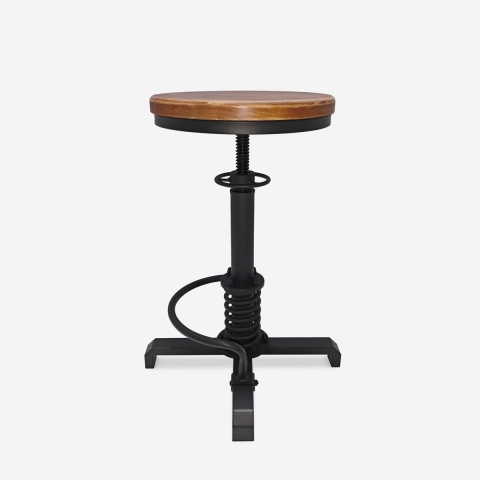 Tabouret de bar réglable à vis de style industriel vintage Helix Promotion