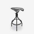 Tabouret en métal noir style vintage industriel réglable Latas Promotion
