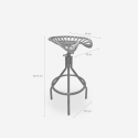 Tabouret en métal noir style vintage industriel réglable Latas Réductions