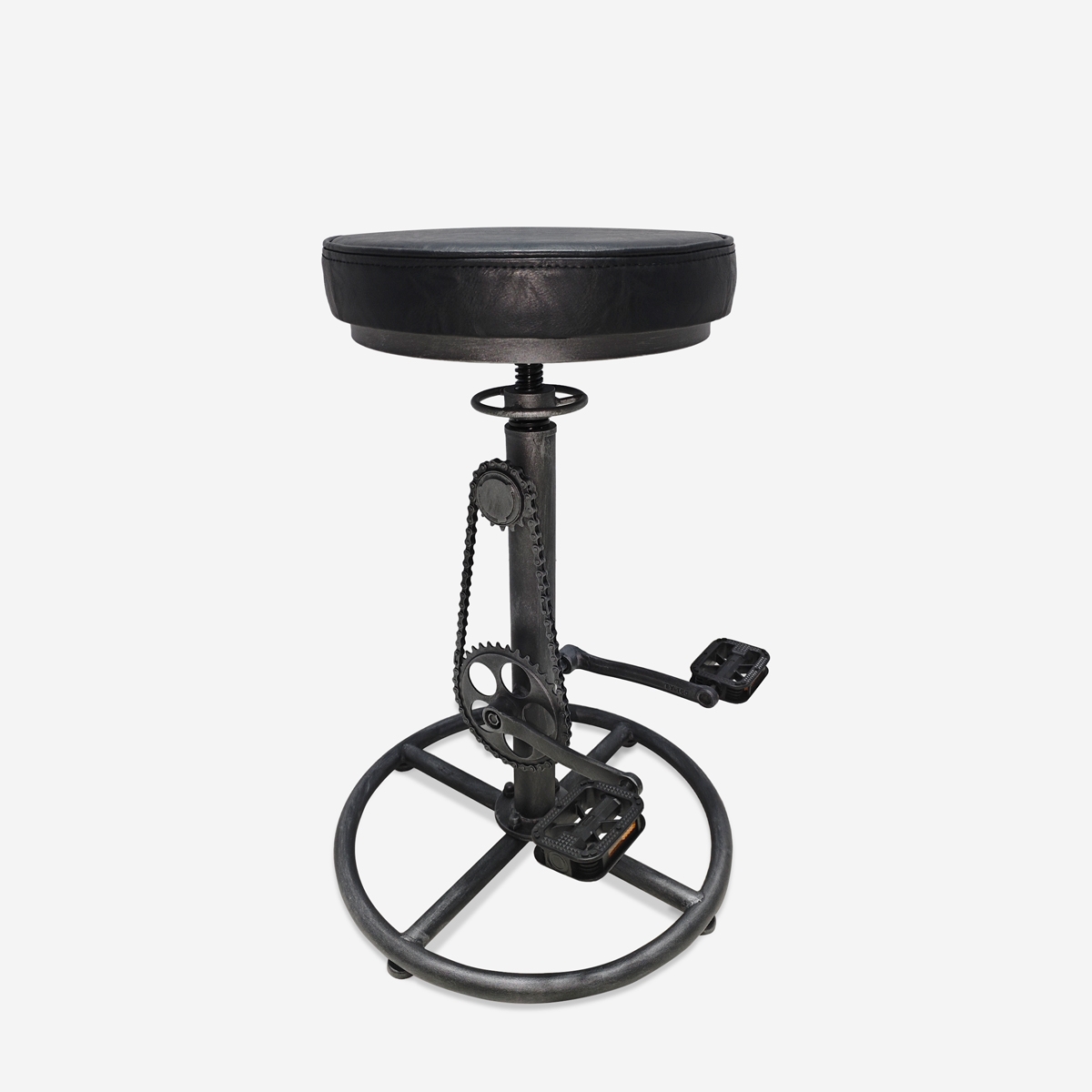 Tabouret de bar pub style industriel en similicuir repose-pieds Glint Promotion