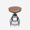 Tabouret réglable vis en bois et métal vintage industriel Vont Vente