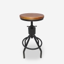 Tabouret de bar industriel en bois et métal réglable à vis Skiv Vente
