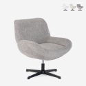 Fauteuil pivotant élégant en tissu bouclé pour salon bureau Lehm Promotion