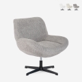 Elegante draaibare fauteuil van bouclé stof voor kantoor en woonkamer Lehm Aanbieding