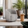 Moderne draaibare fauteuil van bouclé stof Orav Verkoop