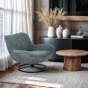 Moderne draaibare fauteuil in bouclé stof Konn Verkoop