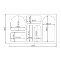 Witte design haltafel met gebogen vakken 120x37cm Liva Karakteristieken