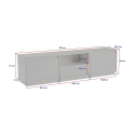 Meuble TV mobile avec 3 portes rabattables 160x29cm Vanguard 
