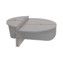 Table basse de salon design asymétrique 90x60cm Orion 