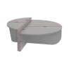 Table basse de salon design asymétrique 90x60cm Orion 