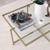 Table basse rectangulaire en verre et métal 94x64x35cm Sun Caractéristiques