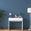 Mobiele witte make-uptafel met lade en 8 vakken Uppy Verkoop