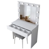 Coiffeuse mobile avec tiroir, miroir LED et tabouret Tabs Catalogue