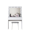 Coiffeuse mobile avec tiroir, miroir LED et tabouret Tabs Modèle