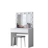 Coiffeuse mobile avec tiroir, miroir LED et tabouret Tabs Caractéristiques