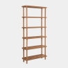 Bibliothèque moderne en bois avec 5 étagères 80x168x28cm naturelle Gala Vente