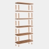 Bibliothèque moderne en bois avec 5 étagères 80x168x28cm naturelle Gala Remises