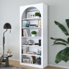 Bibliothèque murale design blanc arc 180x31x80cm avec 5 étagères Curvy Vente