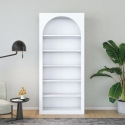 Bibliothèque murale design blanc arc 180x31x80cm avec 5 étagères Curvy Remises