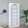 Bibliothèque murale design blanc arc 180x31x80cm avec 5 étagères Curvy Réductions