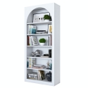 Bibliothèque murale design blanc arc 180x31x80cm avec 5 étagères Curvy Modèle