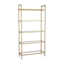 Bibliothèque murale h165cm en métal doré et étagères en verre Lola Tall Réductions