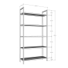 Bibliothèque murale h165cm en métal doré et étagères en verre Lola Tall Choix
