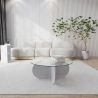 Ronde design salontafel van hout en glas 75x35cm Korting