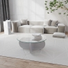 Ronde design salontafel van hout en glas 75x35cm Catalogus