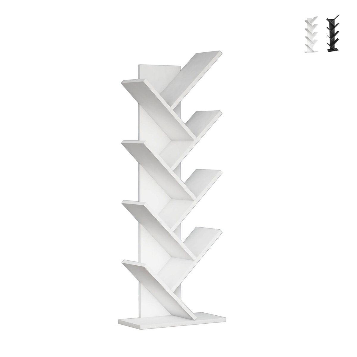 Bibliothèque moderne sur pied h128cm avec 7 étagères inclinées Hitty Promotion