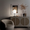 Elegante tafellamp van mondgeblazen glas en zwart metaal Domizia-T Korting