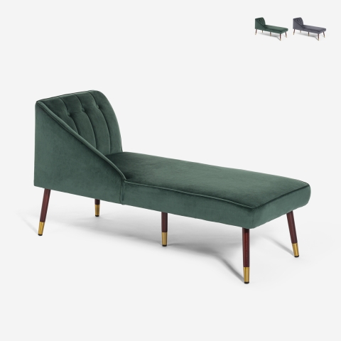 Dormeuse vintage à gauche classique en velours Agos Promotion