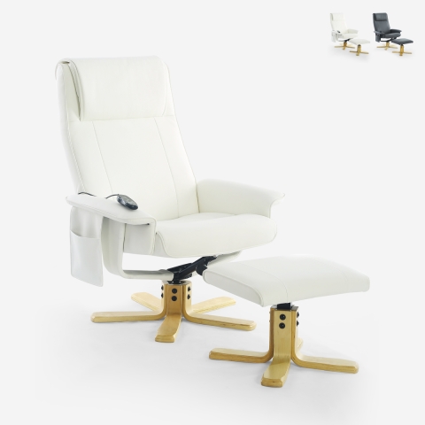 Fauteuil de massage relaxant et chauffant avec repose-pieds Myron Promotion