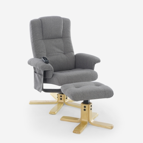 Fauteuil relax ergonomique massant chauffant avec repose-pieds Nairo Promotion