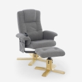 Fauteuil relax ergonomique massant chauffant avec repose-pieds Nairo Promotion