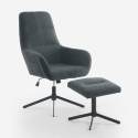 Ergonomische relaxfauteuil van grijze stof met voetensteun Asher Aanbod
