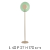 Lampe de sol LED H170cm en métal et verre Jokey PT Dimensions