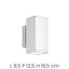 Applique murale extérieure en aluminium double éclairage H19cm Nevada 