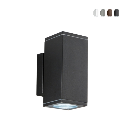 Applique voor buiten aan de muur van aluminium met dubbel licht H19cm Nevada Aanbieding