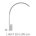 Boogvloerlamp van metaal met LED H215cm Biblio M Catalogus