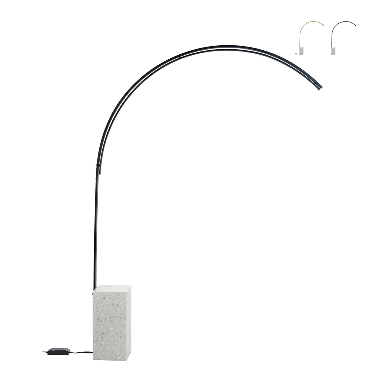 Boogvloerlamp van metaal met LED H215cm Biblio M Aanbieding