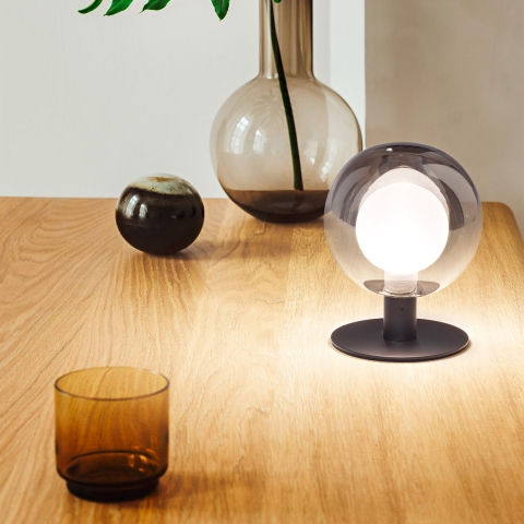 Lampe de table design en verre et métal Teramo Promotion