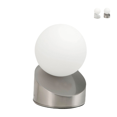 Moderne LED-tafellamp met glazen bol nachtkastje Gravity. Aanbieding