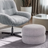 Pouf repose-pied pour salon en tissu teddy bouclé Raion Offre