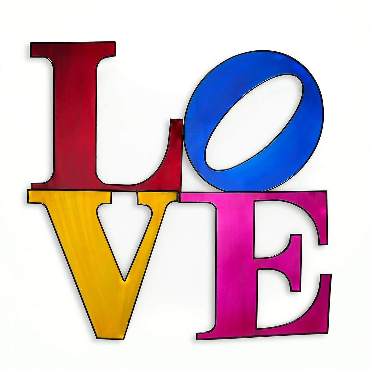3D metalen wanddecoratie met tekst LOVE, multicolour 81x81cm Kokhannya Aanbieding 3D metalen wanddecoratie met tekst LOVE, multicolour 81x81cm Kokhannya Aanbieding
