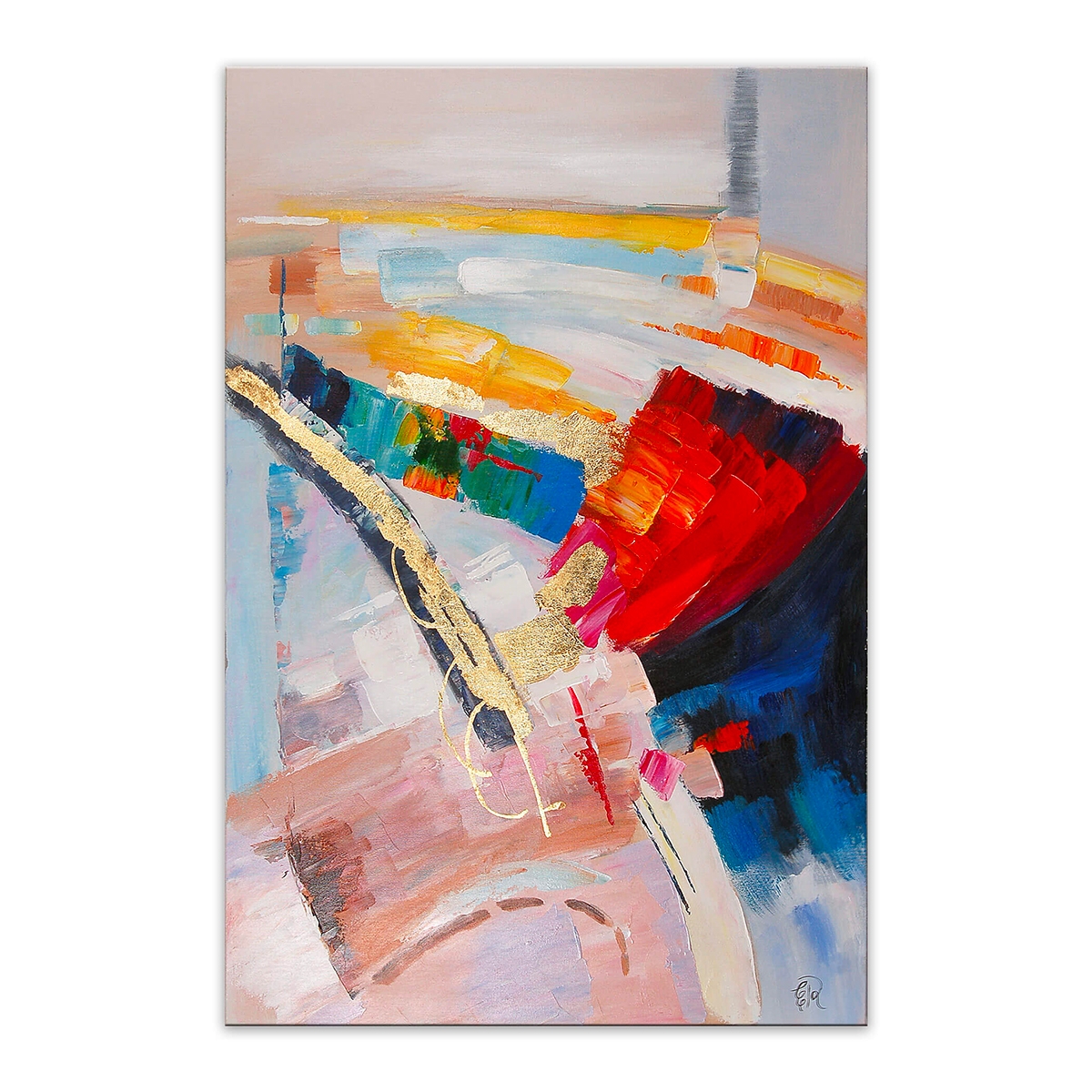 Moderne abstracte schilderij 80x120cm, kleurrijk reliëf Arket Aanbieding Moderne abstracte schilderij 80x120cm, kleurrijk reliëf Arket Aanbieding