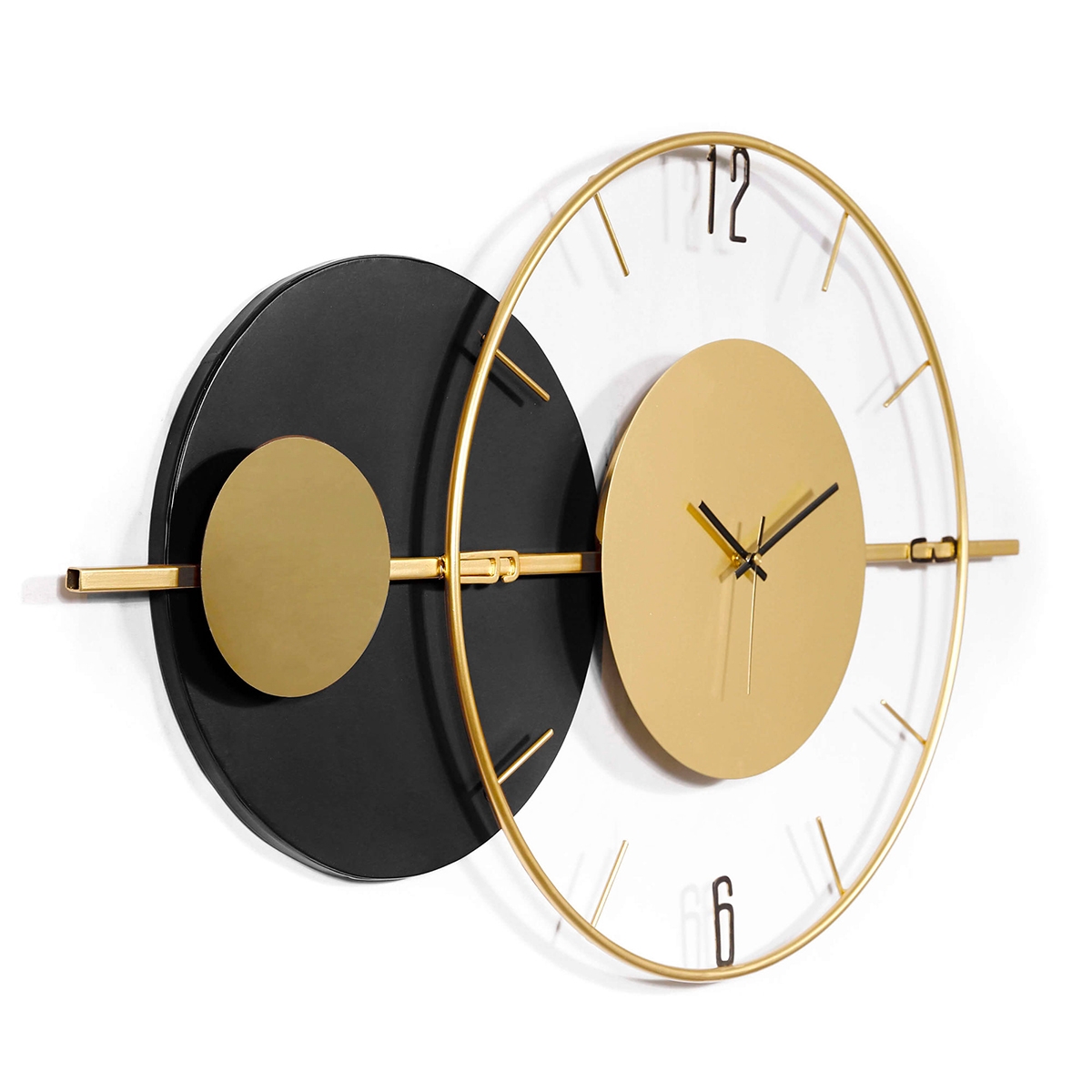 Moderne wandklok 81x50cm gouden metaal Tempo Aanbieding Moderne wandklok 81x50cm gouden metaal Tempo Aanbieding