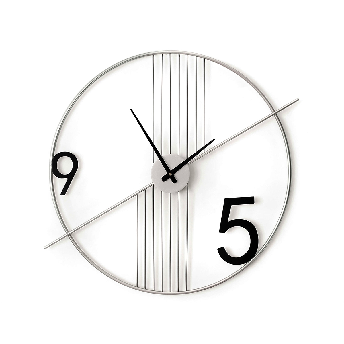 Horloge murale design moderne minimaliste 65x60cm en métal Rondo Promotion