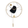 Horloge murale moderne 42x67cm en métal doré avec pendule Bynok Promotion